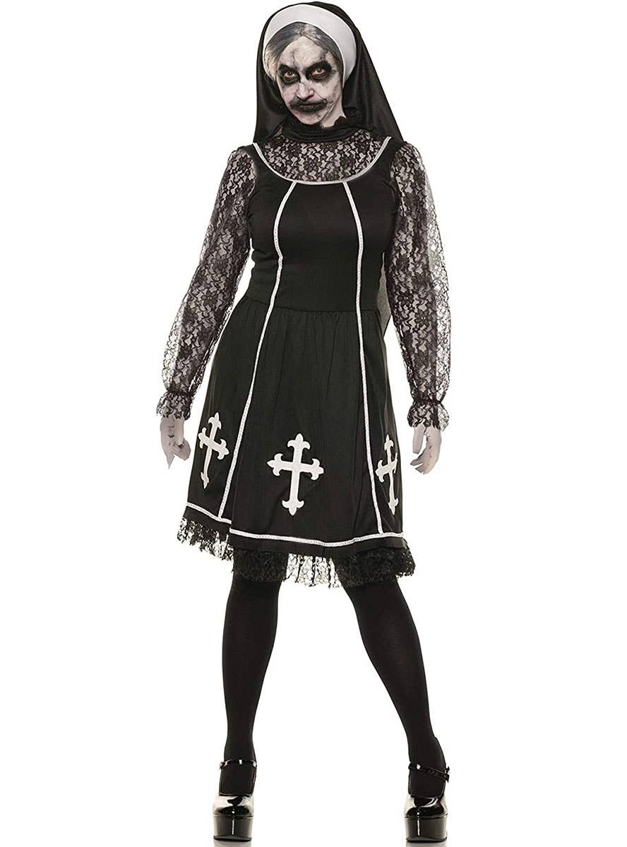 Image of Bad Habit Evil Nun Womens Halloween Costume - Main Image