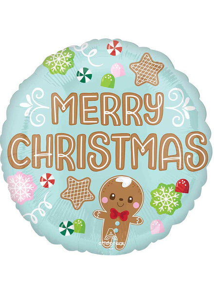 Merry Christmas Baking Spirits Bright 45cm Round Foil Balloon Decoration