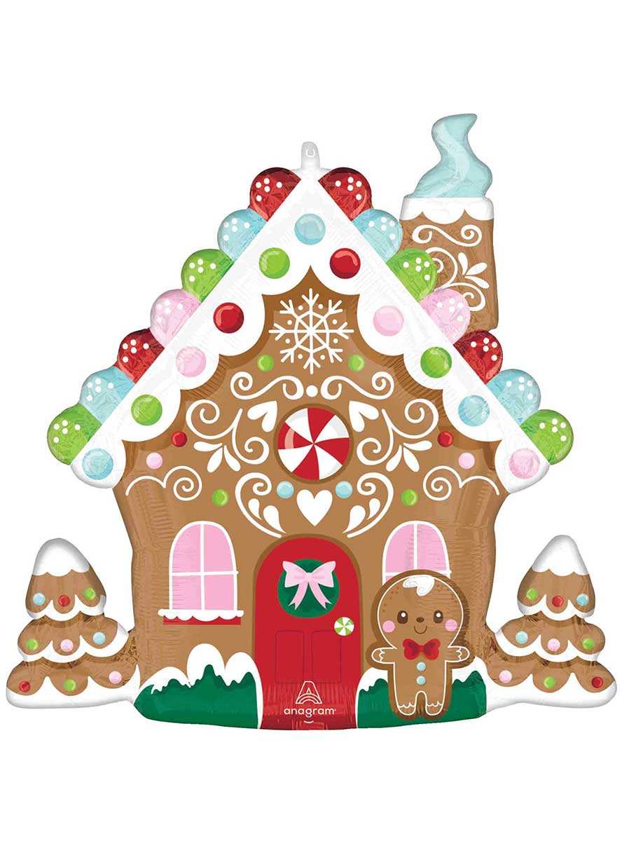 Christmas Gingerbread House Baking Spirits Bright 68cm Supershape Foil Balloon