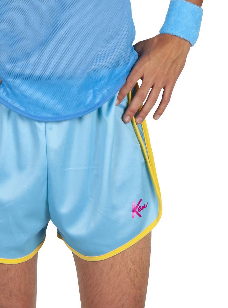 Image of Barbie Men's Deluxe Blue 1980s Ken Doll Costume - Close Image 2