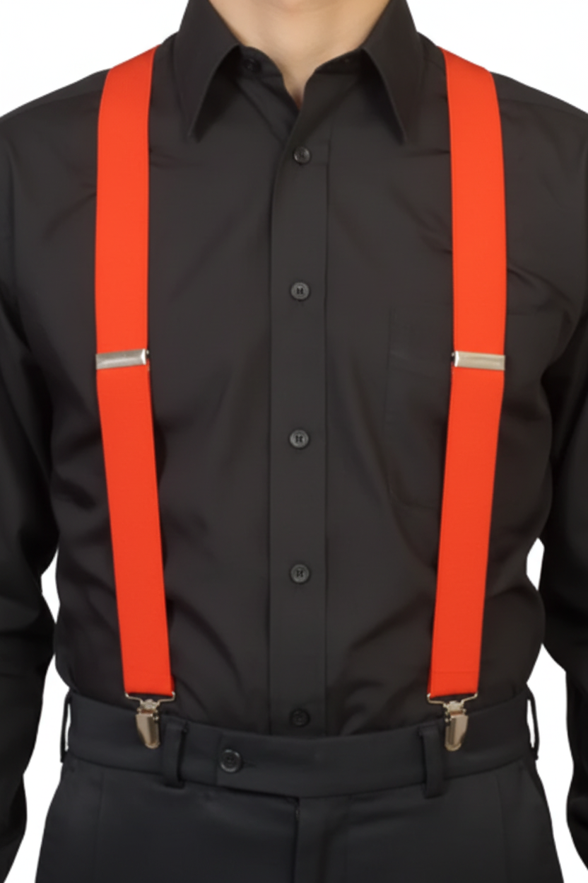 Adults Red Basic Costume Suspenders - Main Image