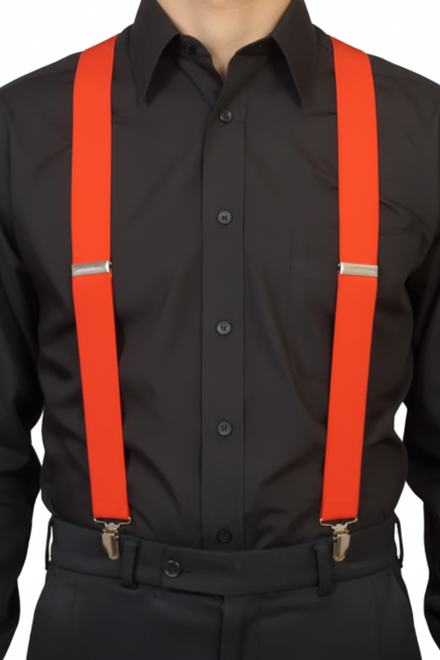 Adults Red Basic Costume Suspenders - Main Image