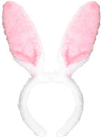Classic White and Pink Bunny Ears on Headband