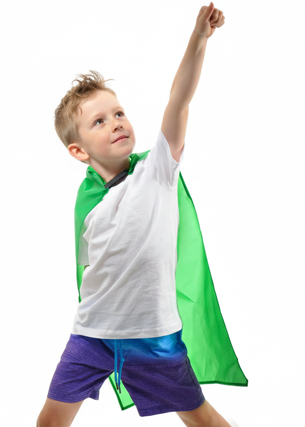Lively Green Kids Sports Day Costume Cape - main image