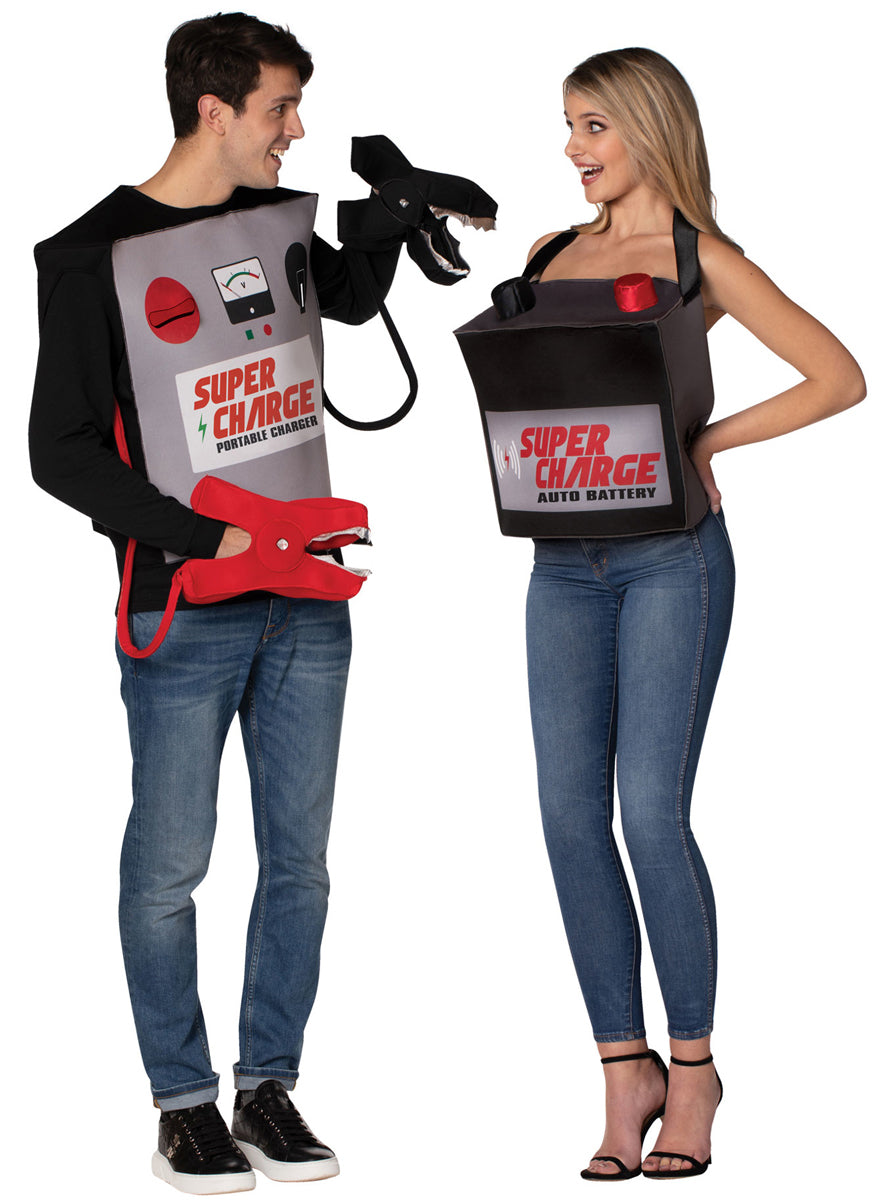 Battery and Jumper Cables Novelty Couples Costume - Main Image