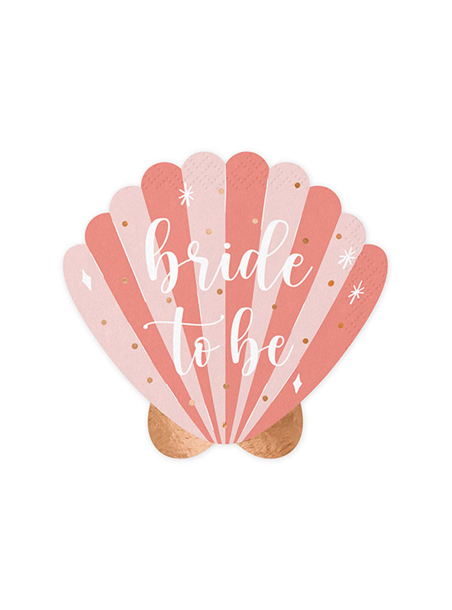 Beach Party 20 Pack Bride To Be Seashell Napkins — Main Image