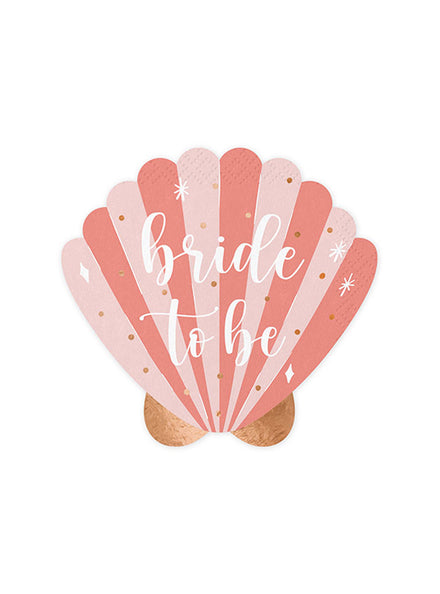 Beach Party 20 Pack Bride To Be Seashell Napkins — Main Image