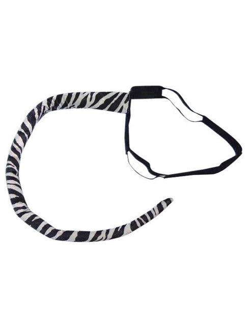 Bendable Zebra Print Costume Tail - Main Image