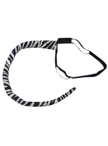 Bendable Zebra Print Costume Tail - Main Image