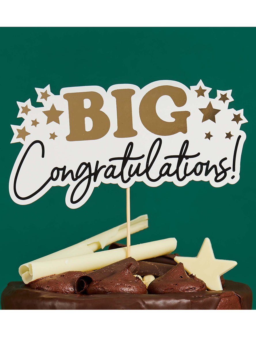 Big Congratulations 18cm Cake Topper — Close Image