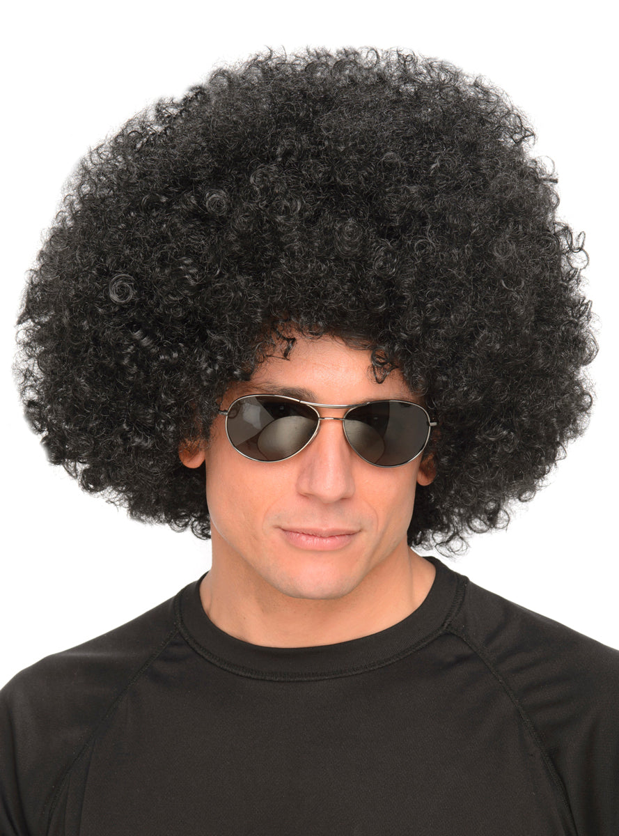 Jumbo Black Afro Adults Costume Wig