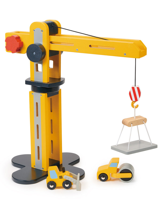Big Wooden Yellow Crane Toy - Main Image