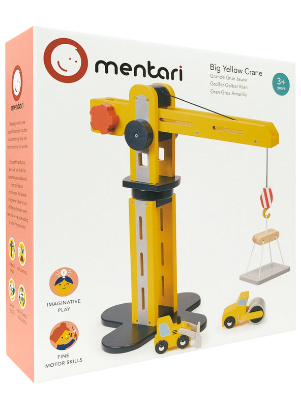 Big Wooden Yellow Crane Toy - Packing Image