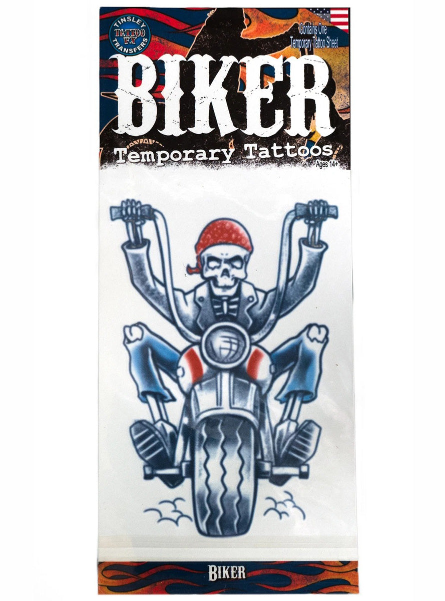 Biker Born To Ride Temporary Tattoo - Main Image