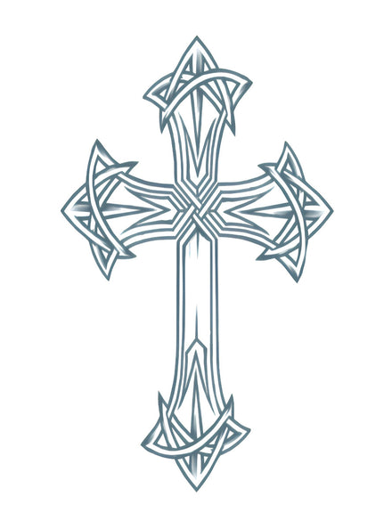 Biker Cross Temporary Costume Tattoo
