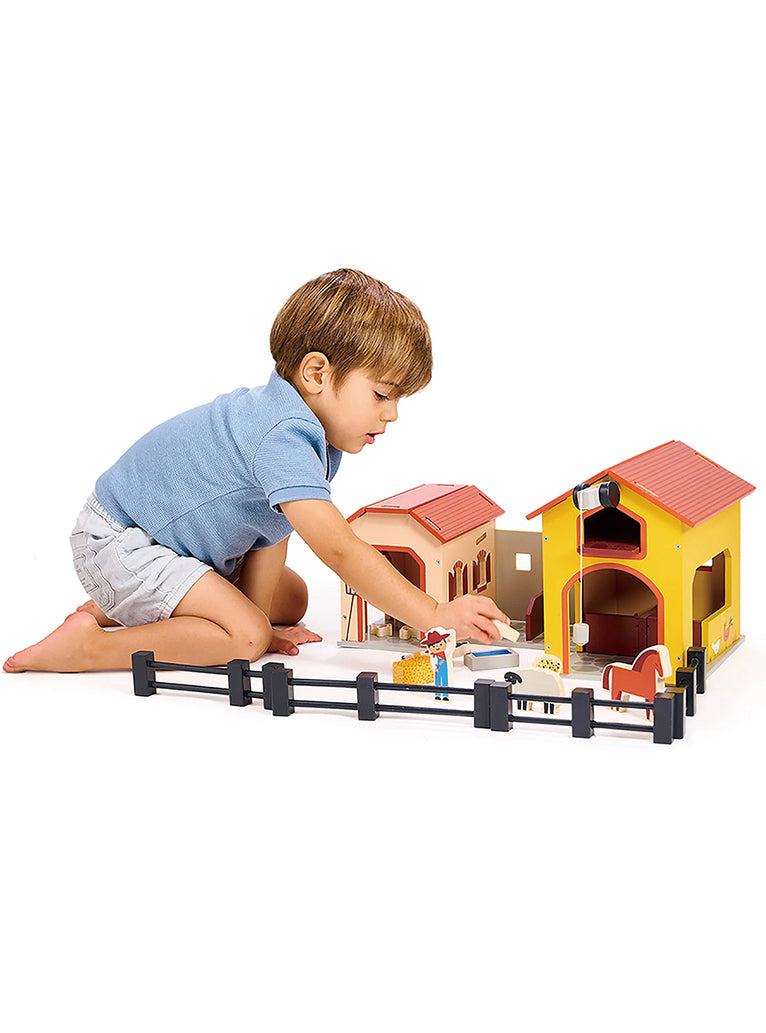Billys Barnyard Childrens Wooden Toy Set - Lifestyle Image