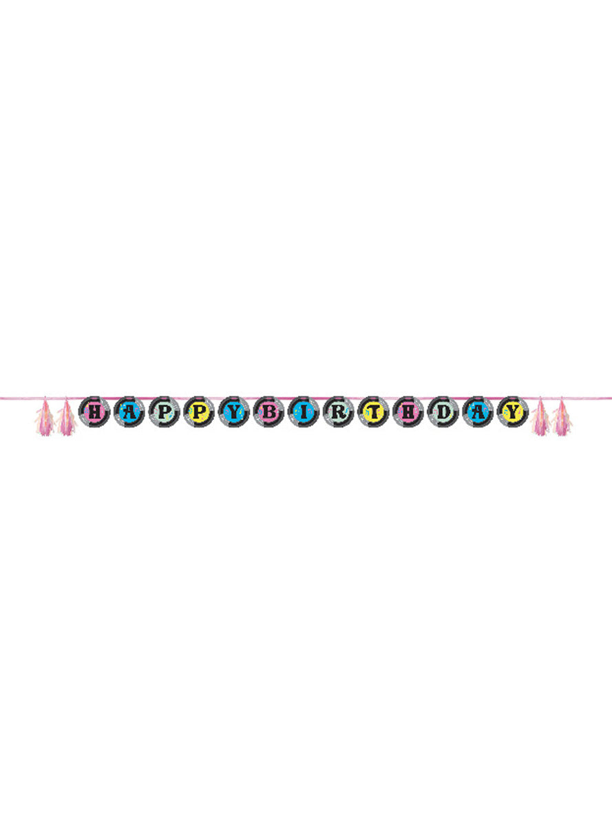Birthday Beats Disco Party Happy Birthday Banner – Main Image