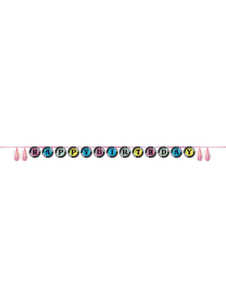 Birthday Beats Disco Party Happy Birthday Banner – Main Image