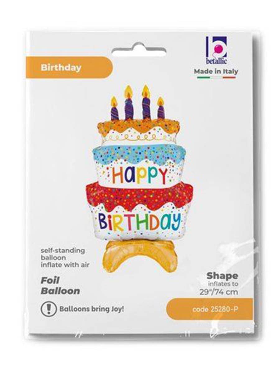 Image of Happy Birthday 74cm Air Filled Standing Foil Balloon - Packaging