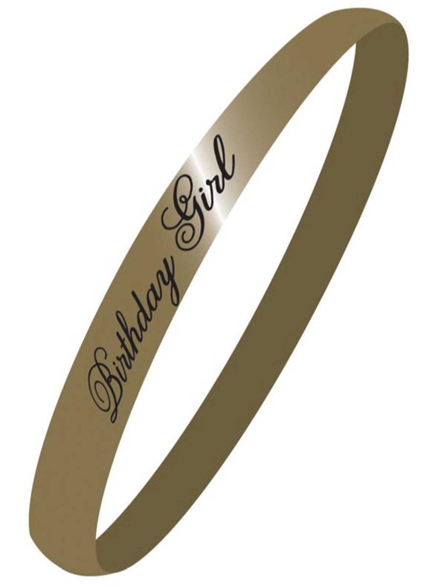 Birthday Girl Gold Fabric Party Sash - Main Image