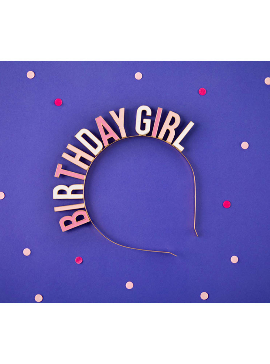 Birthday Girl Pink And White Party Headband — Alternative Image