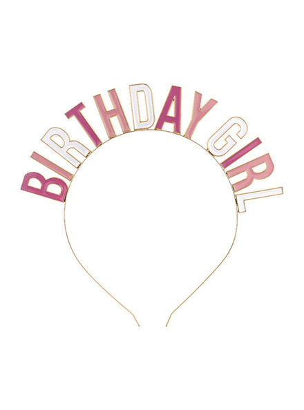 Birthday Girl Pink And White Party Headband — Main Image