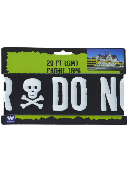 Image of Do Not Enter Black and White Halloween Decoration Tape - Main Image