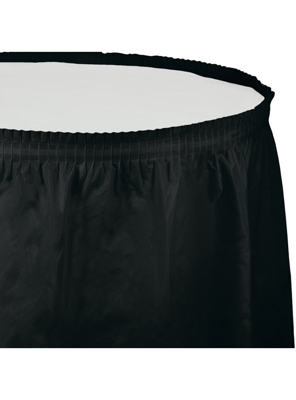 Black 426cm Table Skirt with Adhesive Backing Strip - Main Image