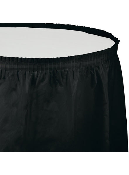 Black 426cm Table Skirt with Adhesive Backing Strip - Main Image