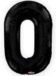 Image of Black 87cm Number 0 Party Balloon