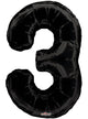Image of Black 87cm Number 3 Party Balloon
