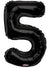 Image of Black 87cm Number 5 Party Balloon