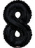 Image of Black 87cm Number 8 Party Balloon