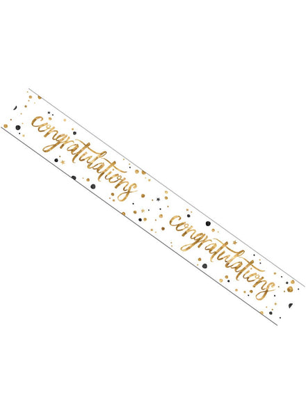 Image of Congratulations Black and Gold Party Banner