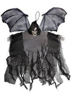 Image Of Halloween Decoration Small Grey Winged Reaper Hanging Halloween Decoration - Main Image