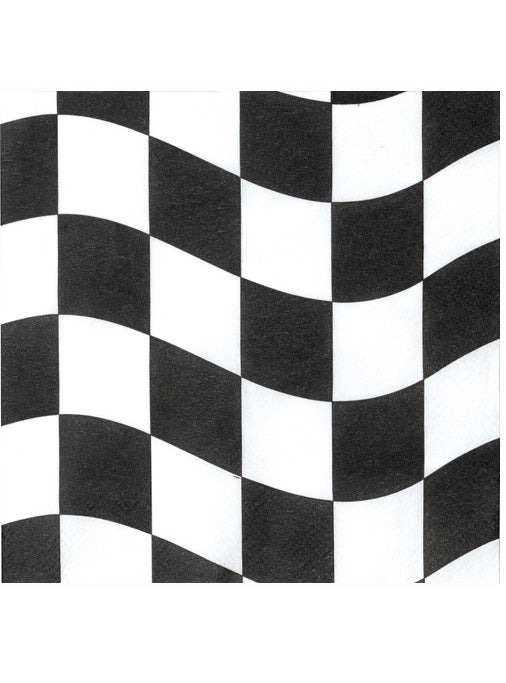 Black and White Check 16 Pack Beverage Napkins – Main Image