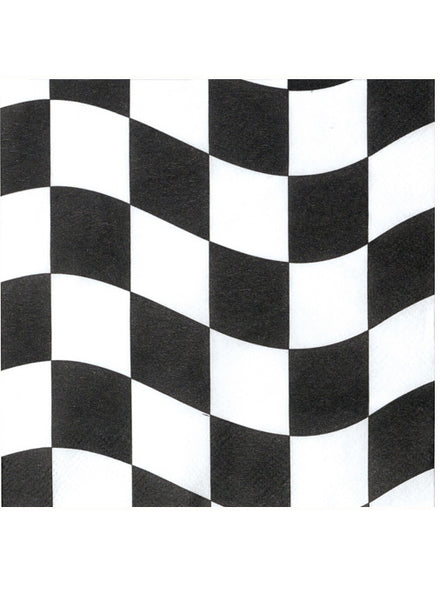 Black and White Check 16 Pack Beverage Napkins – Main Image