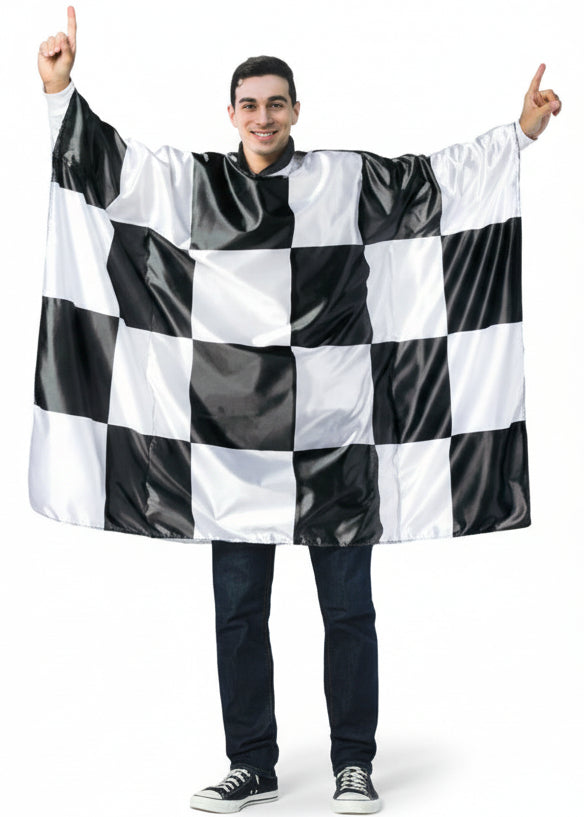 Adults Black And White Checkered Flag Costume