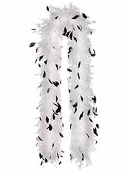 Deluxe Black and White Feather Boa - Main Image