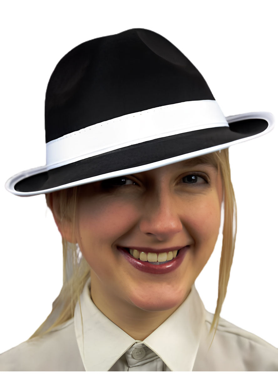 Black And White Gangster Costume Hat