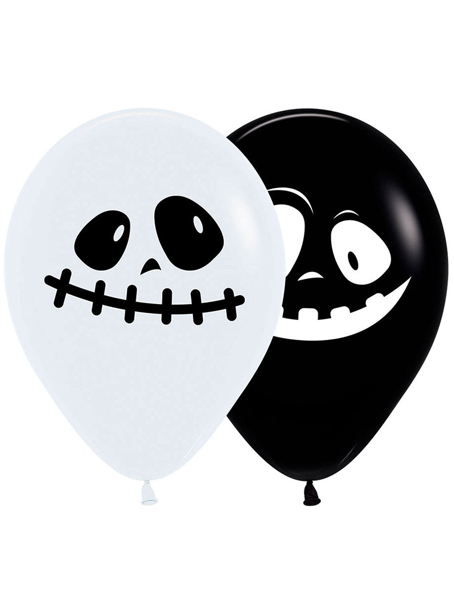Pack of 12 Halloween Faces Latex Balloons - Main Image
