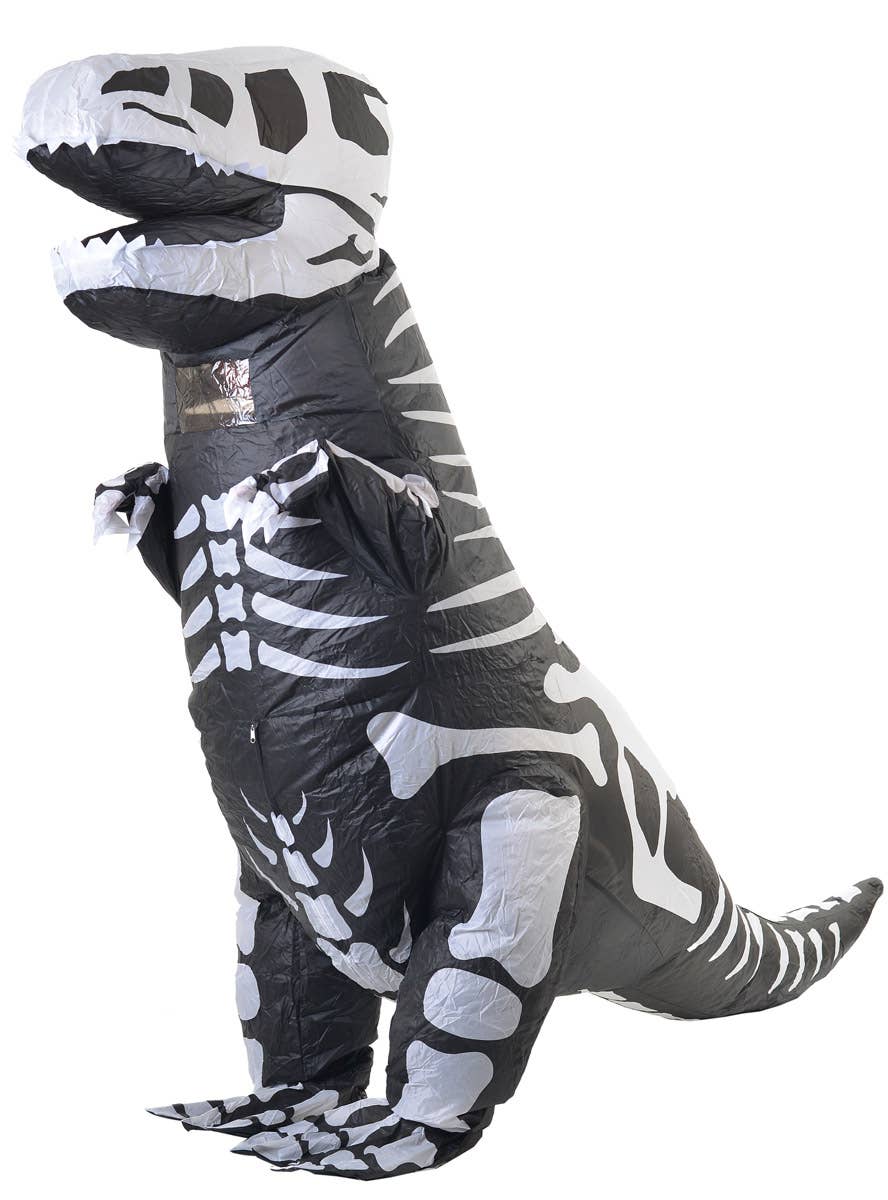 Image of Inflatable Skeleton Dinosaur Adult's Halloween Costume - Front Image