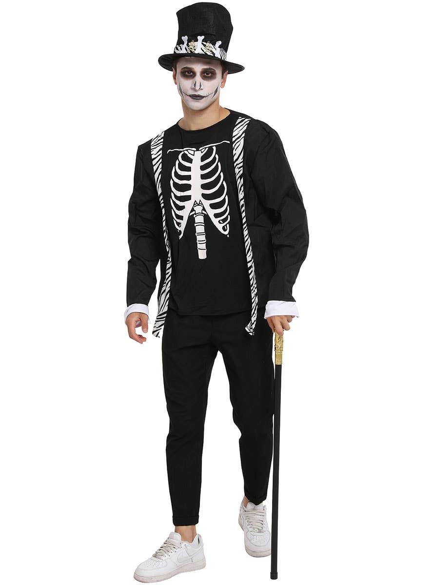 Image of Voodoo Skeleton Men's Halloween Costume - Front Image