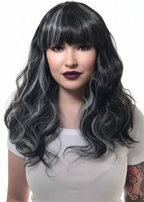 Gothic Black and White Women's Halloween Costume Wig - Main Image