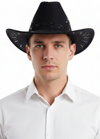 Rawhide Black Faux Suede Cowboy Costume Hat - Main Image