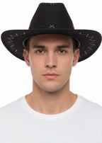 Black Outback Cowboy Costume Hat for Adults - main image