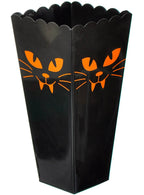 Image of Cat Design 19cm Black Plastic Halloween Treat Box