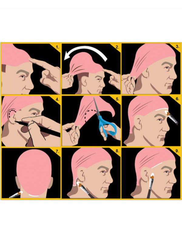 Black Label Blush Pink Latex Bald Cap - Instructions Image