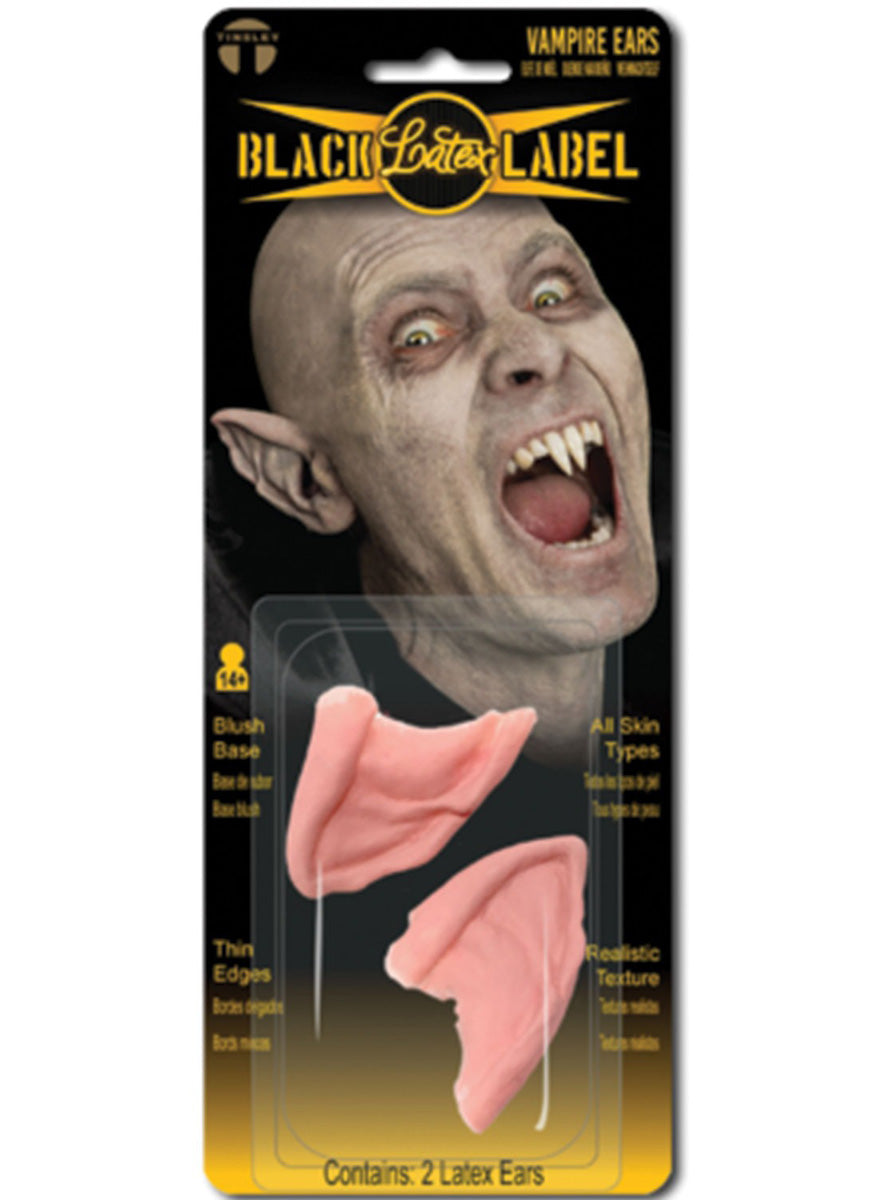 Black Label Latex Vampire Ears Halloween Prosthetic - Main Image