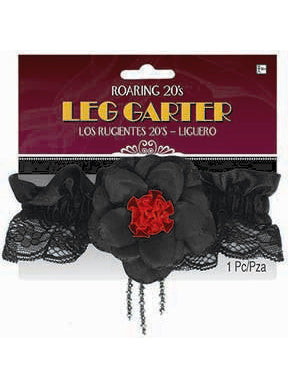 Black Lace Leg Garter - Main Image